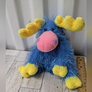 Ty marbles Blue and Yellow Plush Moose